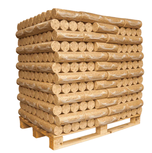 Palette Bûches Densifiées Piveteau Jour, Haute Performance, 104 Paquets, Chaleur Durable